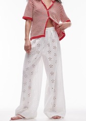 Topshop Cotton Eyelet Wide Leg Cover-Up Pants