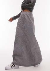 Topshop Crinkle A-Line Maxi Skirt
