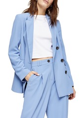 Topshop Double Breasted Suit Jacket in Blue at Nordstrom