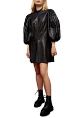 Topshop Drama Sleeve Faux Leather Dress