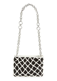 Topshop Faux Leather & Canvas Crossbody Bag in White at Nordstrom