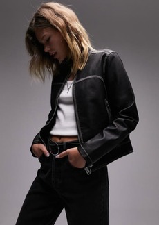 Topshop Faux Leather Jacket