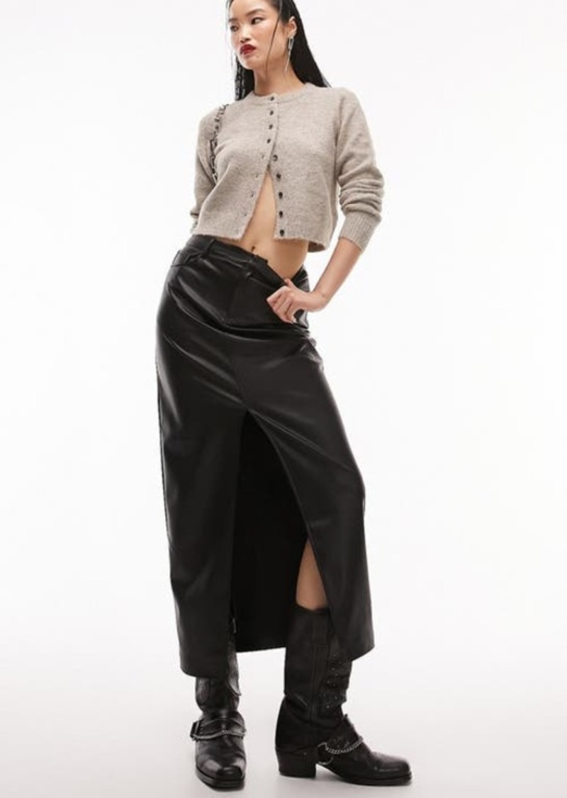 Topshop Faux Leather Maxi Skirt