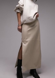 Topshop Faux Leather Maxi Skirt