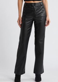 Topshop Faux Leather Straight Leg Trousers
