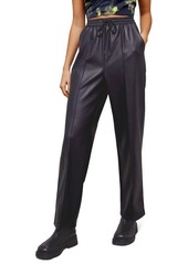 Topshop Faux Leather Straight Leg Trousers