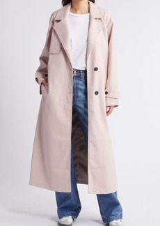 Topshop Faux Leather Trench Coat
