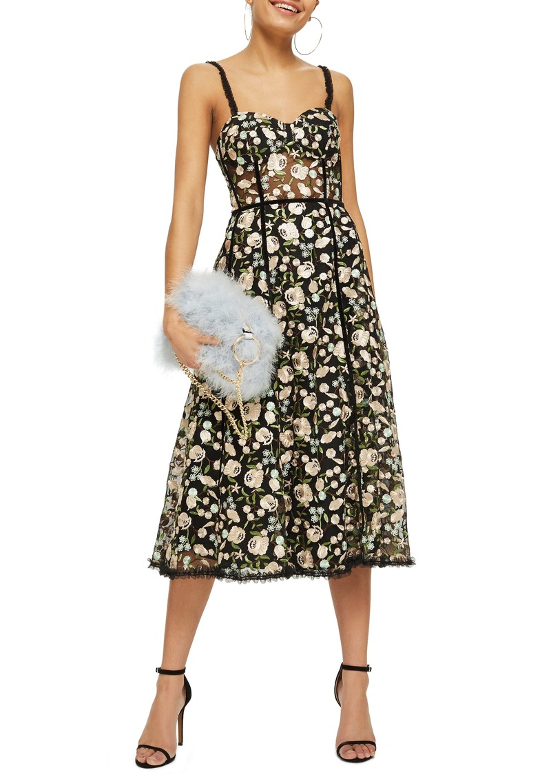 Topshop Topshop Floral Corset Midi Dress | Dresses