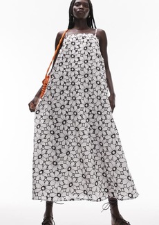 Topshop Floral Embroidered Swing Sundress