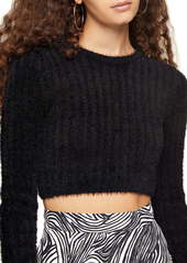 Topshop Fluffy Ribbed Crop Sweater