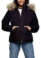 Topshop Frieda Faux Fur Trim Jacket (Regular & Petite)