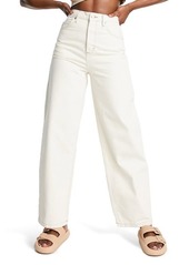 Topshop High Waist Baggy Jeans in Cream at Nordstrom