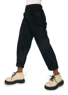 Topshop High Waist Corduroy Peg Trousers in Black at Nordstrom