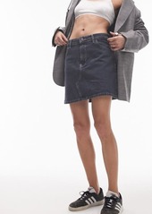 Topshop High Waist Denim Miniskirt