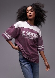 Topshop Le Sports Oversize Colorblock Graphic T-Shirt