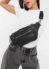Topshop leather fanny pack in black