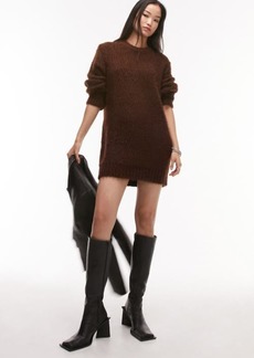Topshop Long Sleeve Mini Sweater Dress