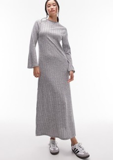 Topshop Long Sleeve Rib Knit Column Dress
