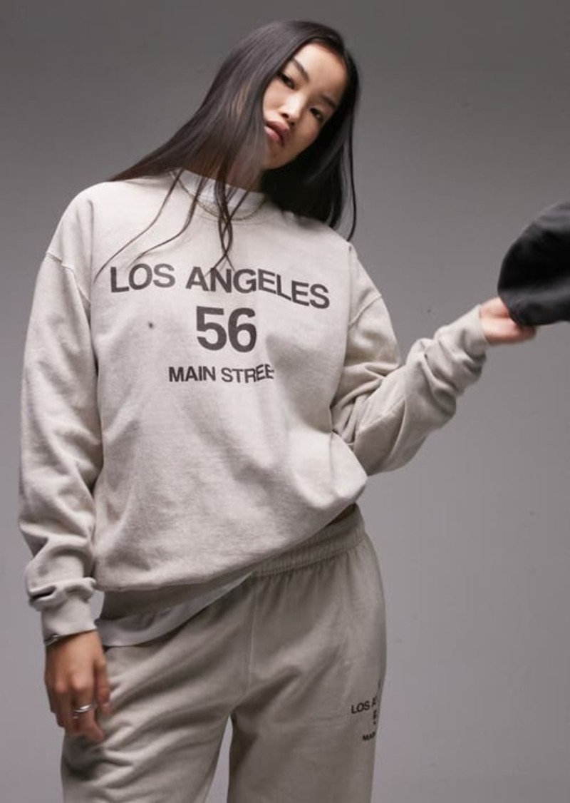 Topshop Los Angeles Cotton Blend Sweatshirt