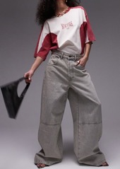 Topshop Marbled Oversize Wide Leg Cargo Jeans