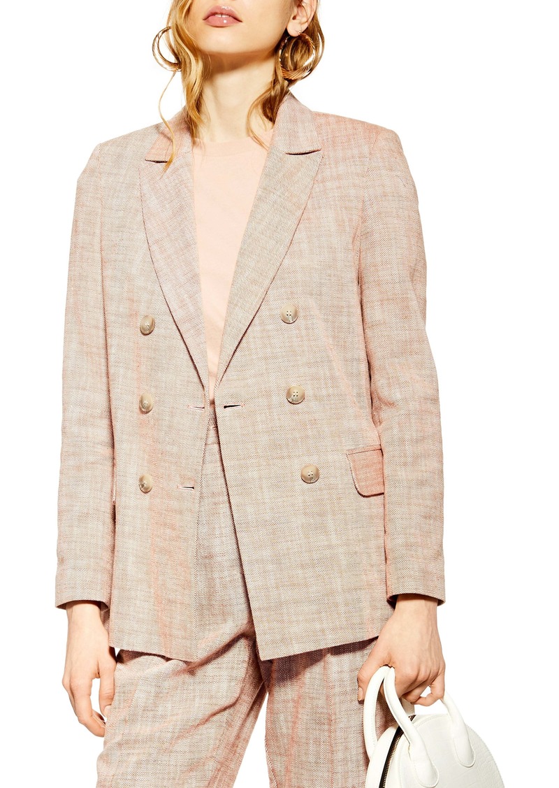 Topshop Marl Double Breasted Blazer