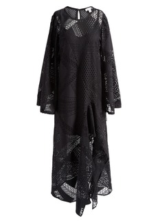 Topshop Mixed Lace Long Sleeve Dress in Black at Nordstrom Rack