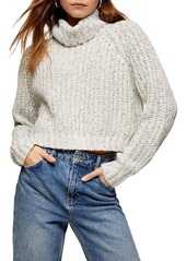 Topshop Neppy Cropped Cowl Neck Sweater