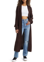 Topshop Open Front Maxi Cardigan in Chocolate at Nordstrom Rack