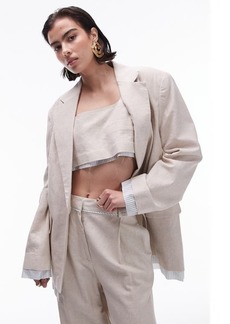 Topshop Oversize Cotton & Linen Jacket