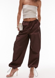 Topshop Oversize Parachute Trousers in Brown at Nordstrom Rack