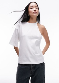 Topshop Oversize Twist Neck Asymmetric T-Shirt