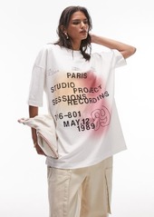 Topshop Paris Oversize Graphic T-Shirt