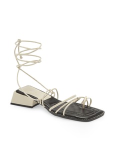 Topshop Pearly Ankle Wrap Sandal in White at Nordstrom