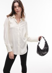 Topshop Pleat Back Textured Shirt