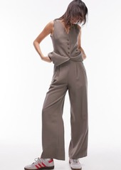 Topshop Pleated High Waist Wide Leg Trousers