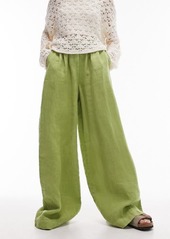 Topshop Pleated Superwide Leg Linen Pants