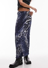 Topshop Plissé Print Maxi Skirt