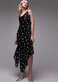 Topshop Print Cowl Neck Asymmetric Maxi Dress