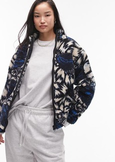 Topshop Print Fleece Jacket