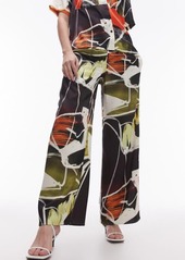 Topshop Print Pull-On Wide Leg Pants