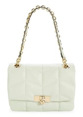 Topshop Quilted Chain Faux Leather Shoulder Bag in Light Green at Nordstrom