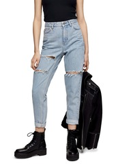 Topshop Ripped Ankle Mom Jeans