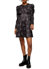 Topshop Ruched Jersey Long Sleeve Minidress