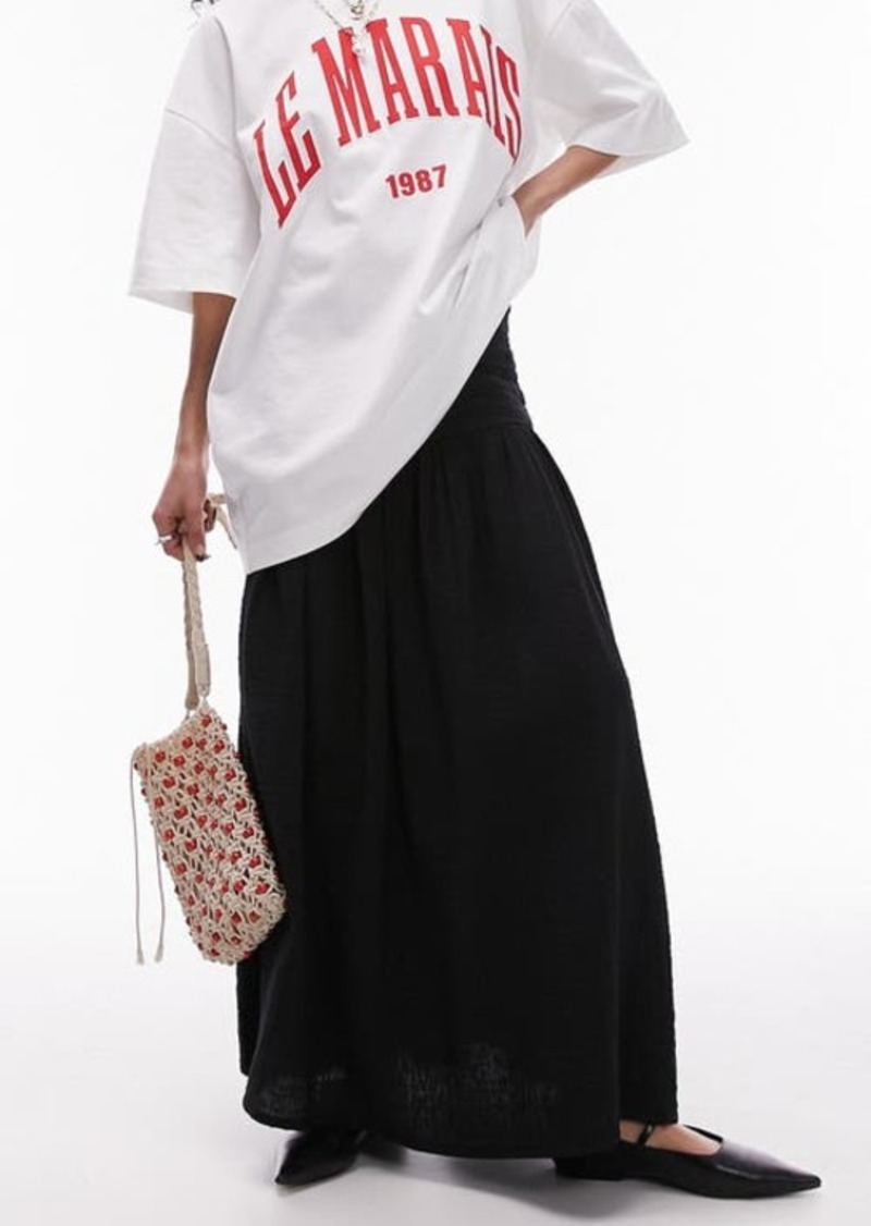 Topshop Ruched Waist Maxi Skirt