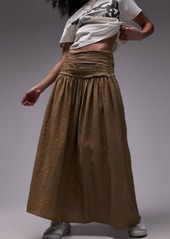 Topshop Ruched Waist Maxi Skirt