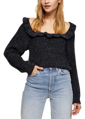 Topshop Ruffle Back Cutout Sweater