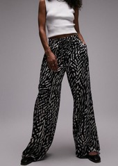 Topshop Satin Wide Leg Drawstring Pants