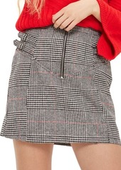 Topshop Side Buckle Check Miniskirt