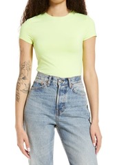 Topshop Slinky T-Shirt in Mid Green at Nordstrom