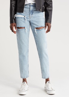 Topshop Sofia Rip Mom Jeans in Light Blue at Nordstrom Rack
